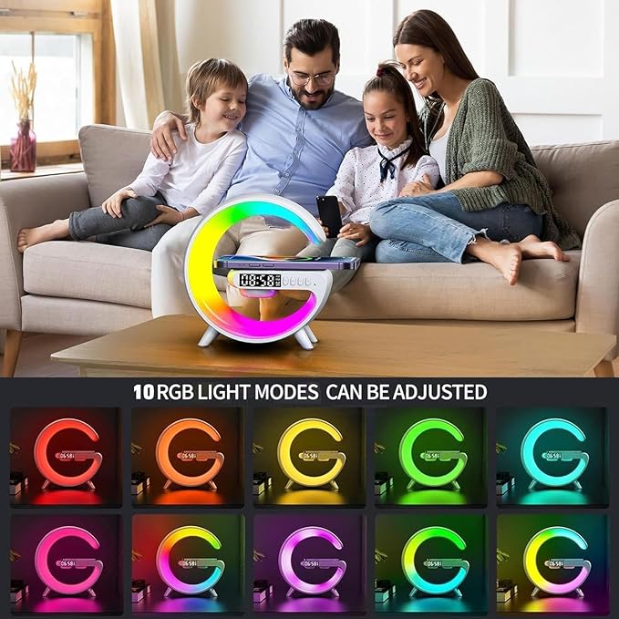 RGB Lamp with Speaker, Charger & Clock