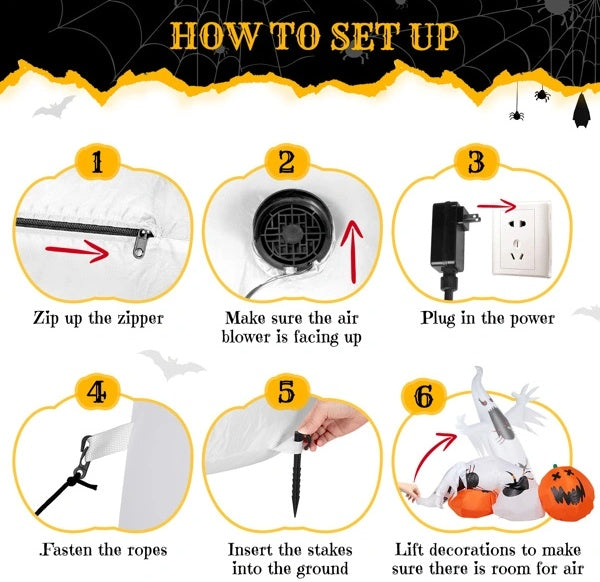 Halloween Inflatables Ghost Spider Pumpkin Outdoor Decorations