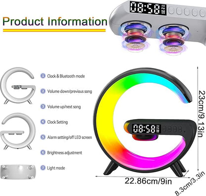 RGB Lamp with Speaker, Charger & Clock